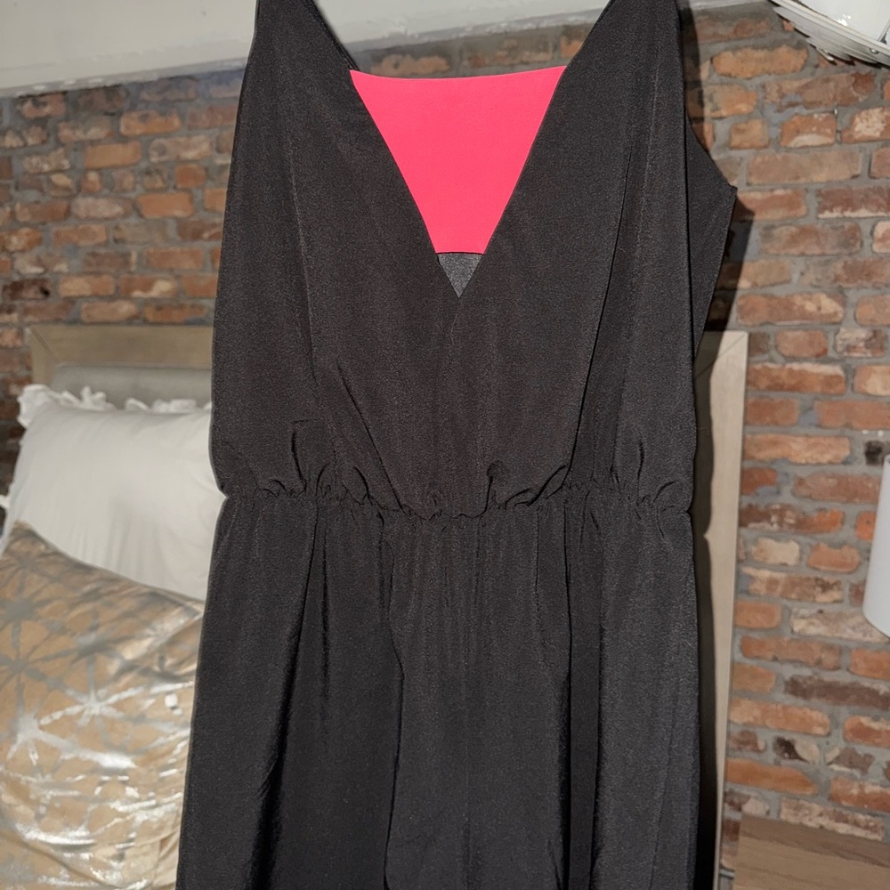 Black Romper with Pink Lining